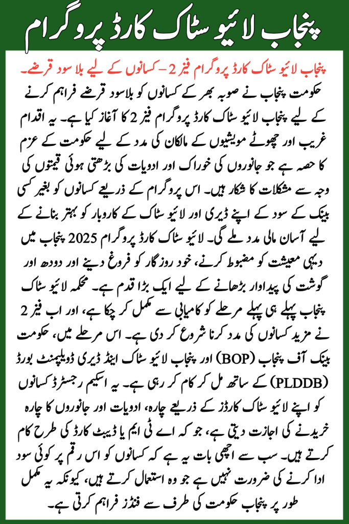 Punjab Livestock Card Program Phase 2